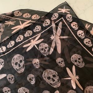 Alexander McQueen Silk Scarf - Skull/Dragonfly